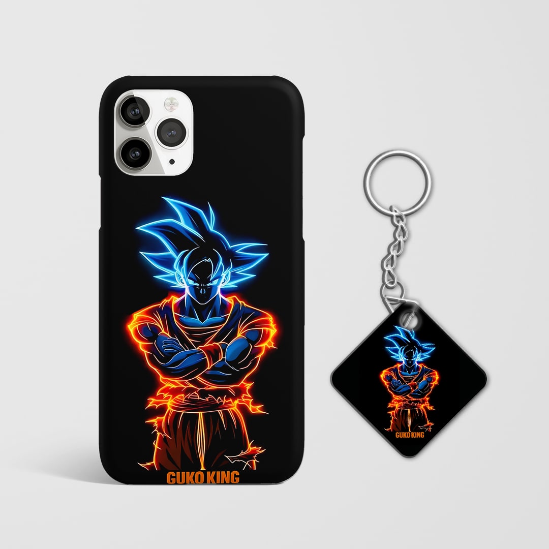 Back view of Goku King Cover featuring majestic Goku artwork with Keychain.