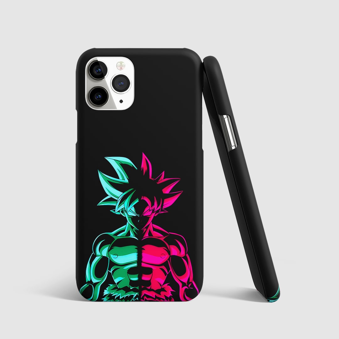 Goku Neon Phone Cover front view with glowing neon anime art.