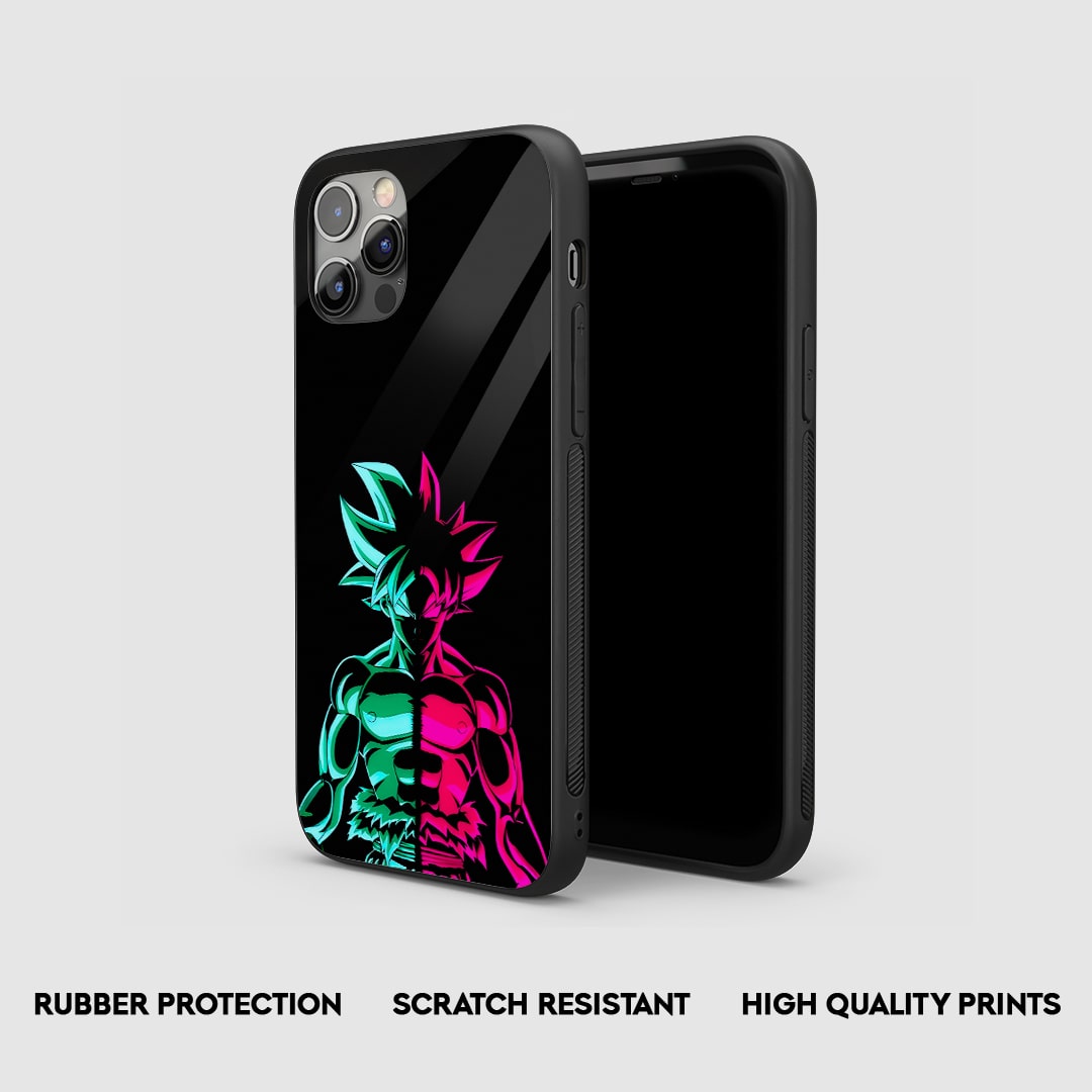 Side view of Goku Neon Silicone Case with snug fit and precise cutouts.
