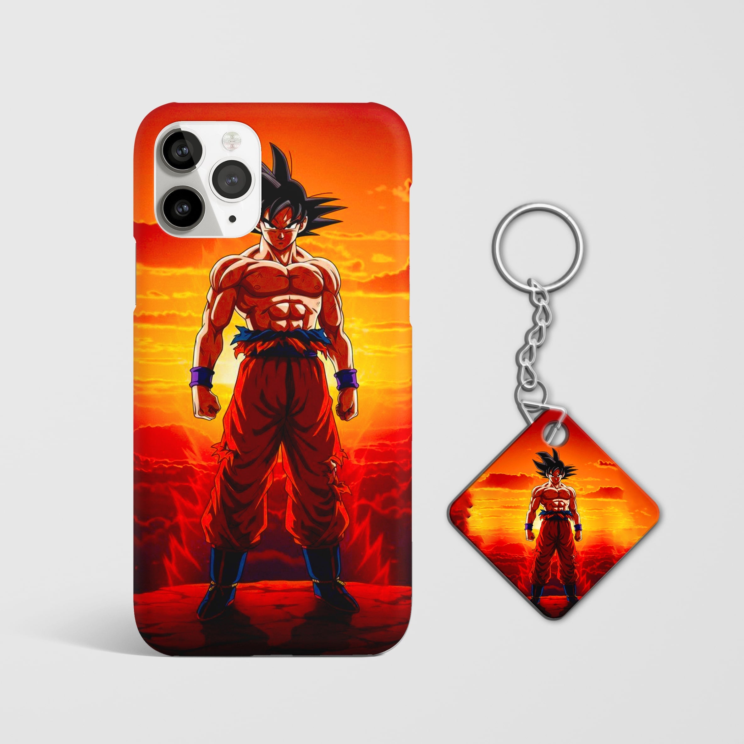Dragon Ball Z Goku Power anime phone case with Keychain.