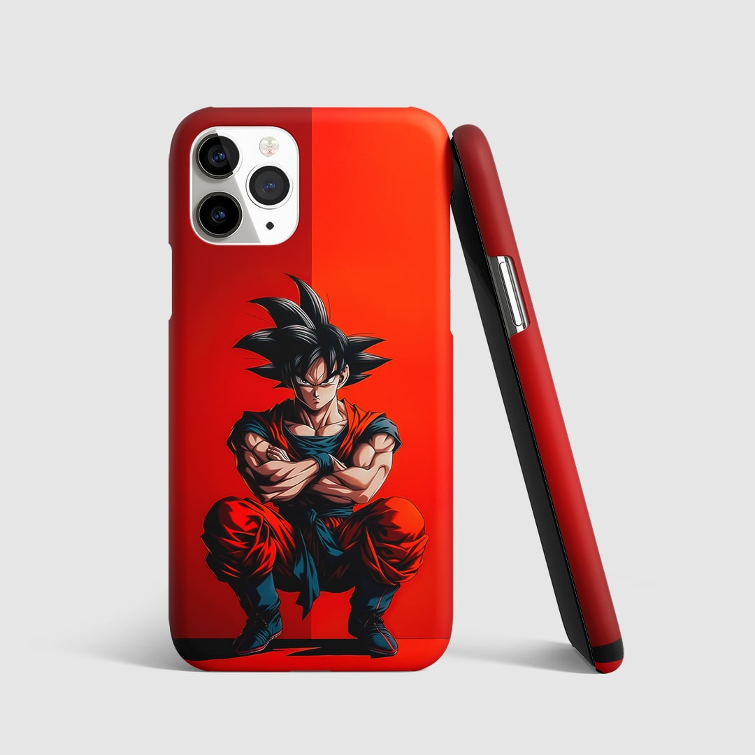 Goku Red Phone Cover front view with vibrant red Saiyan artwork.