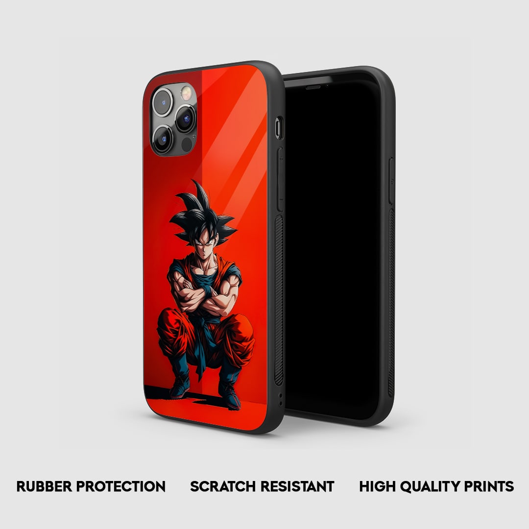 Side view of Goku Red Silicone Case with snug fit and button cutouts.