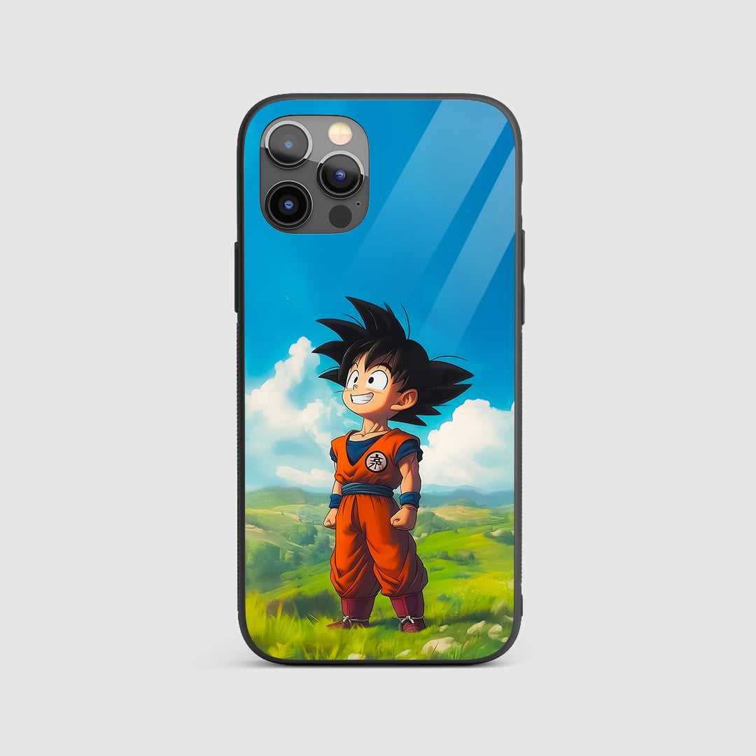 Goku Scene Silicone Armored Phone Case front view with epic moment art.