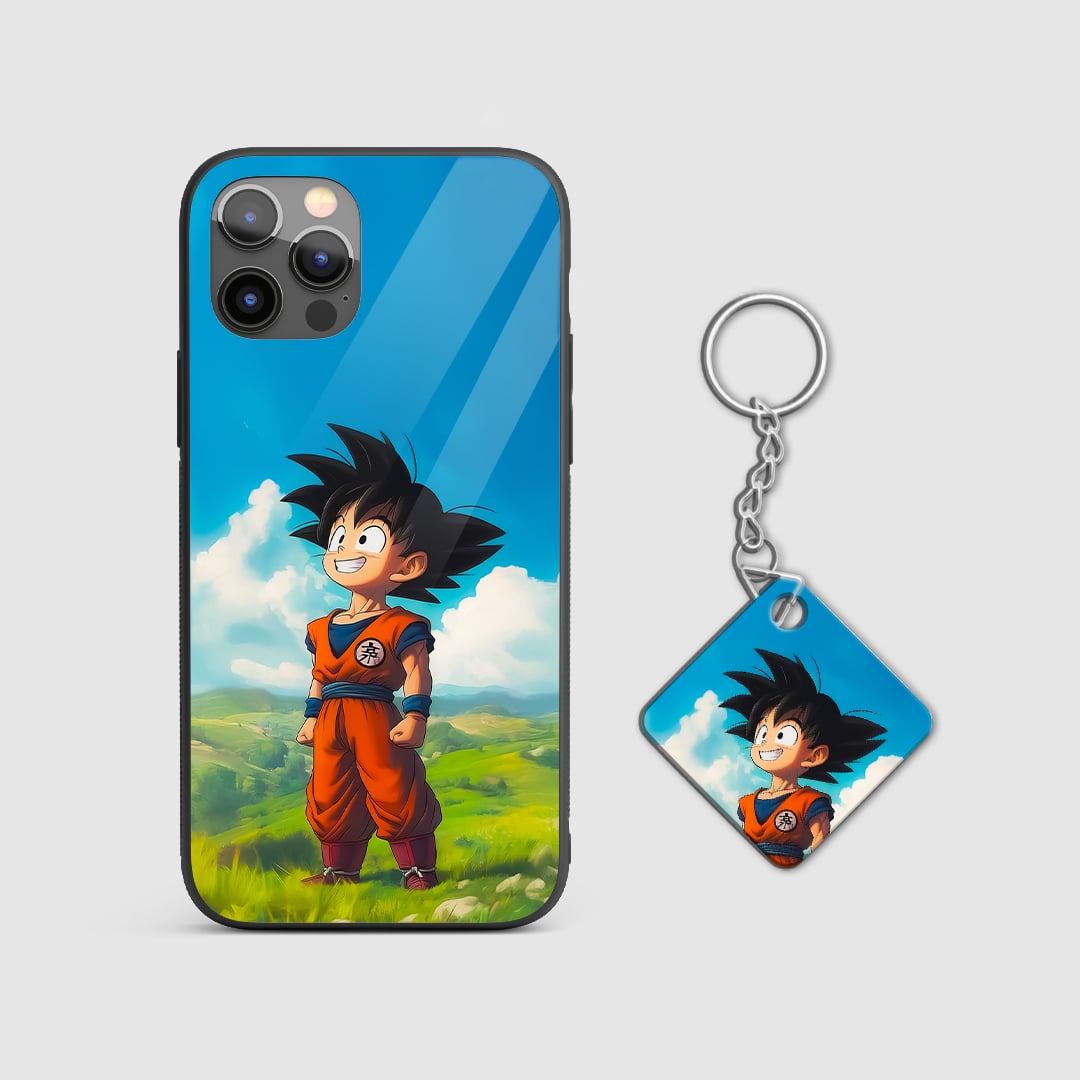 Back view of Goku Scene Case featuring iconic Dragon Ball scene with Keychain.