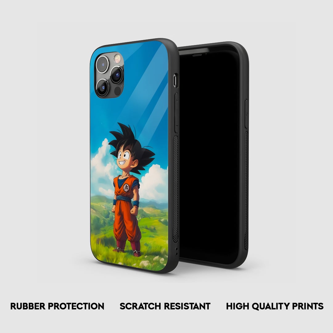 Side view of Goku Scene Silicone Case with snug fit and cutouts.