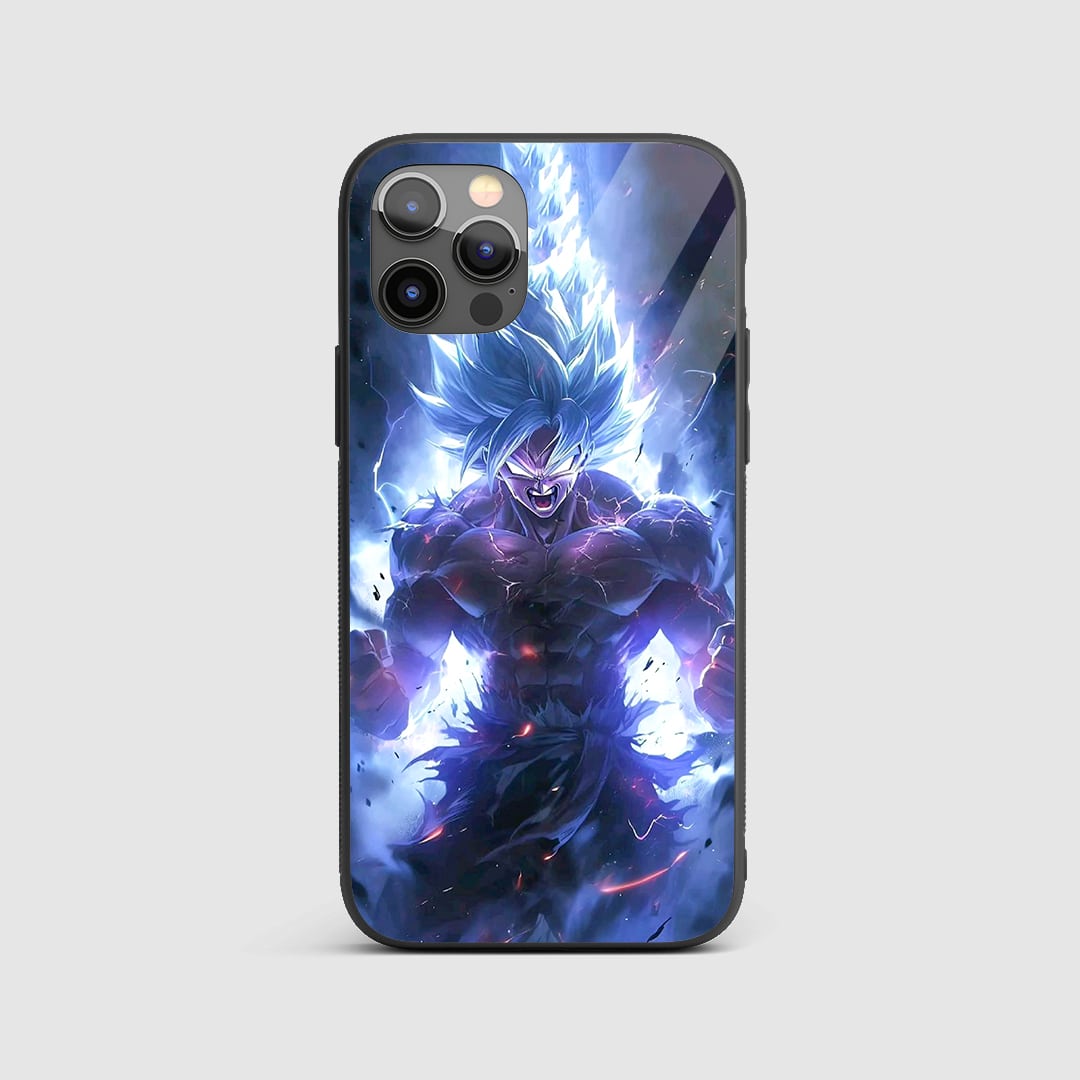 Goku Ultra Instinct Silicone Armored Phone Case front view with iconic design