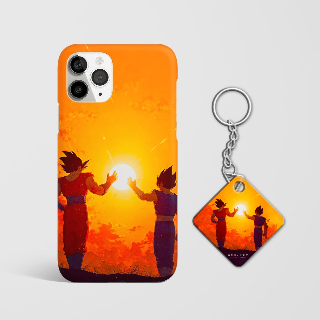 Anime sun background phone cover with Keychain