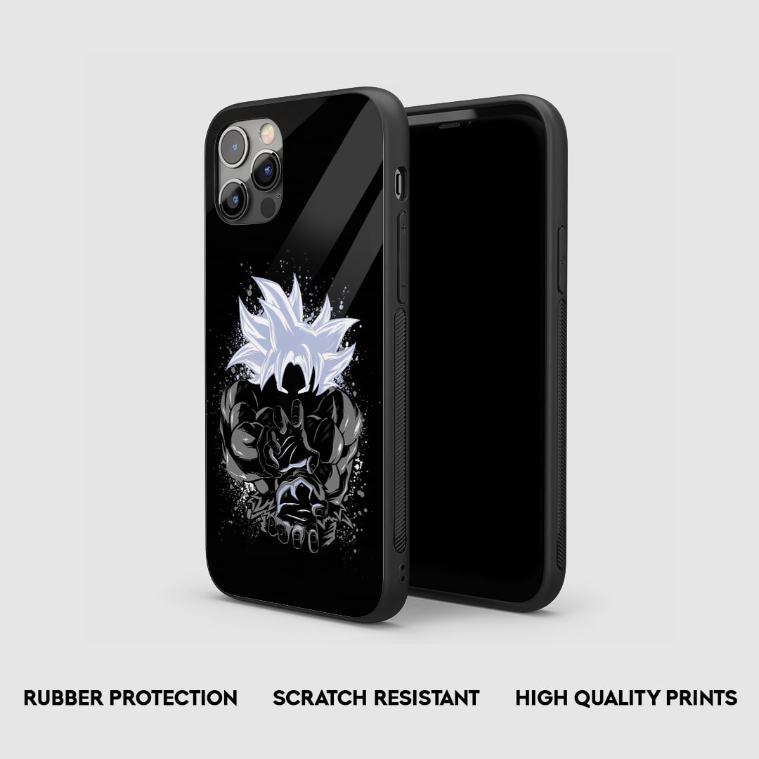 Side view of the Goku Kamehameha Armored Phone Case, showcasing its robust protective silicone.