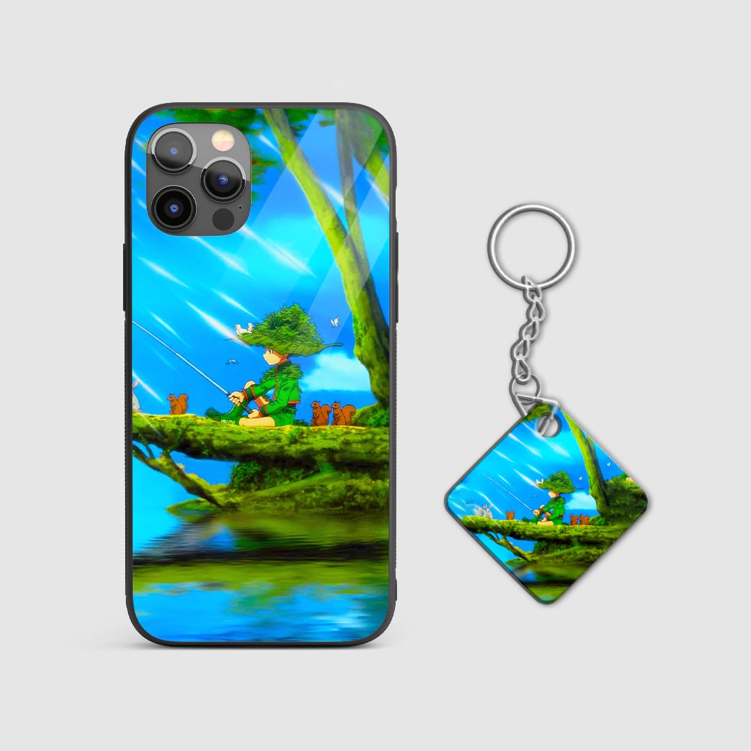 Anime phone case Gon Freecss graphic design with Keychain