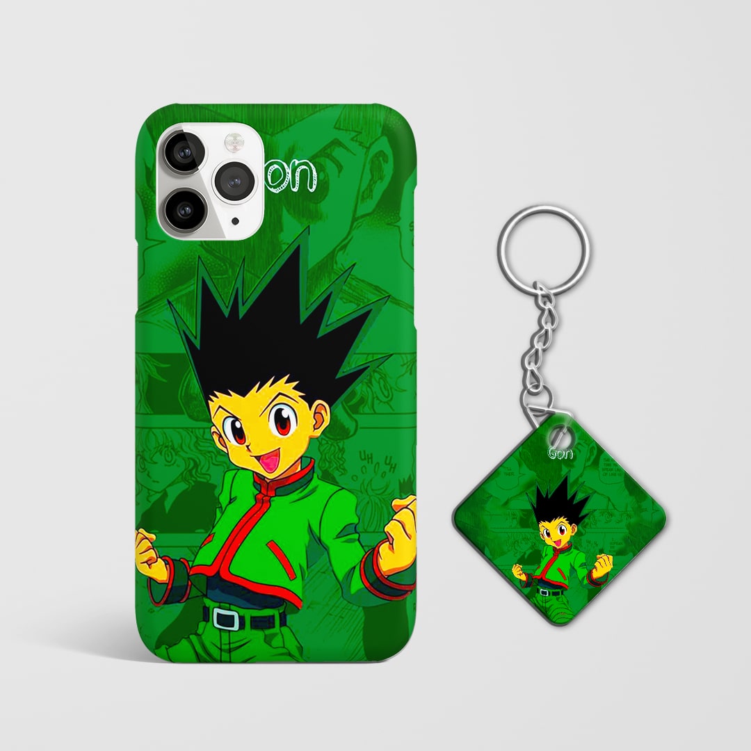 Hunter x Hunter Gon Freecss green case with Keychain.
