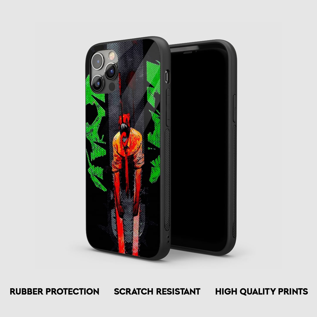Side angle of Green Reaper Denji Chainsaw Man anime armored case