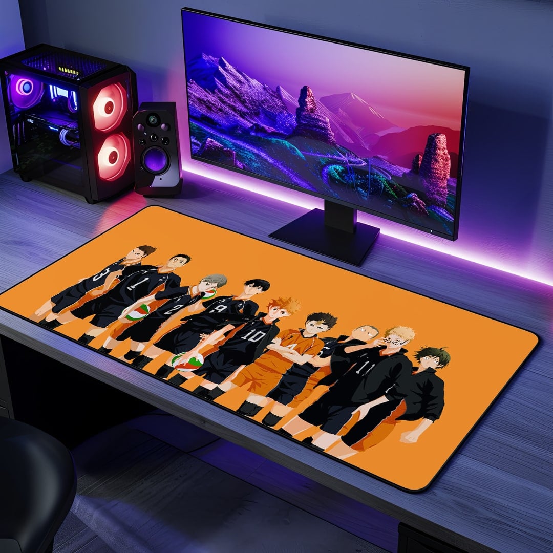 Haikyuu Team Desk Mat with Karasuno team artwork