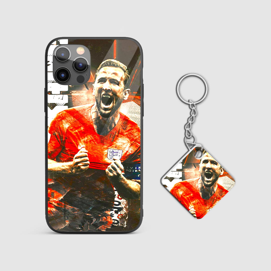 England striker celebration silicone armored phone cover with Keychain
