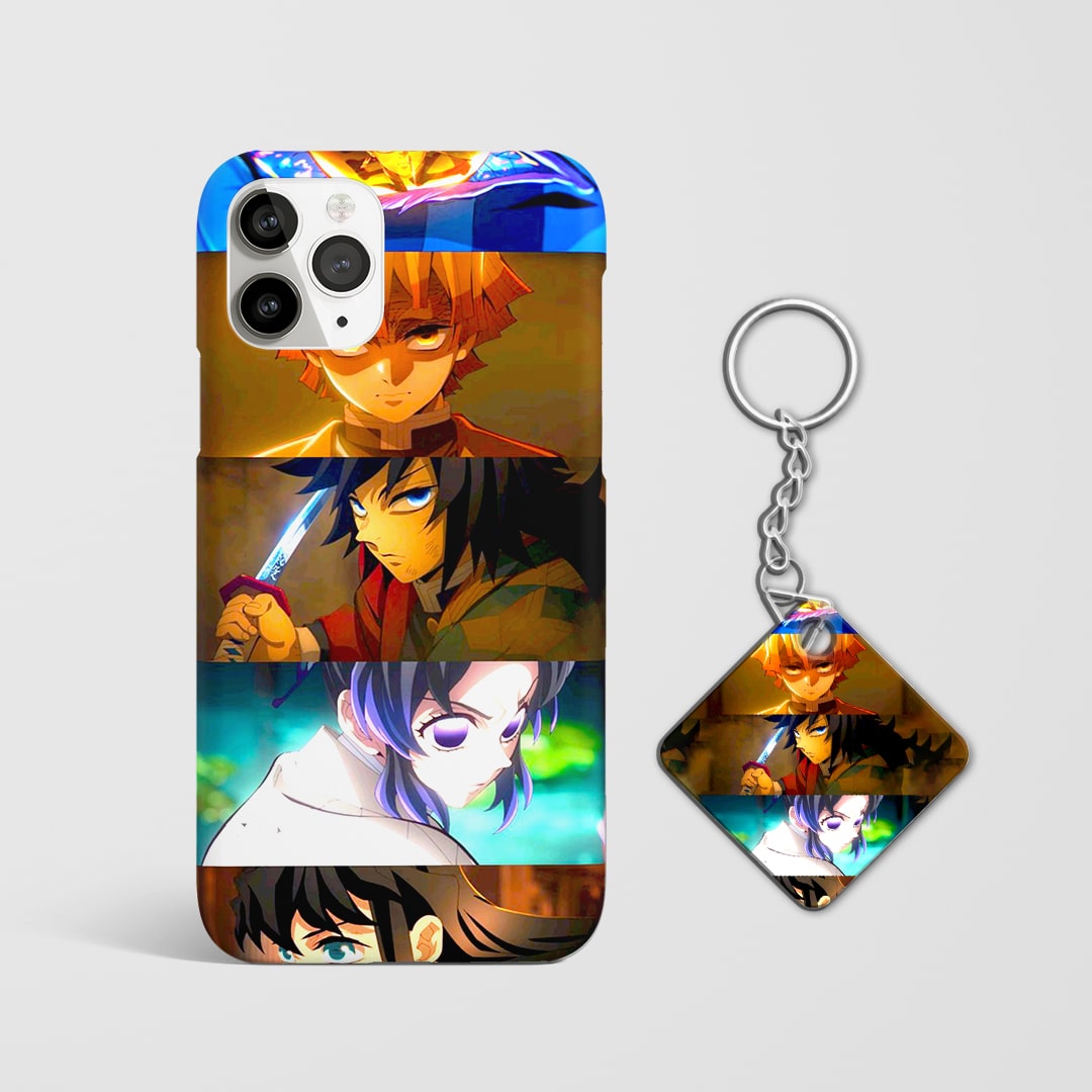 Durable Hashira Group phone cover with Keychain
