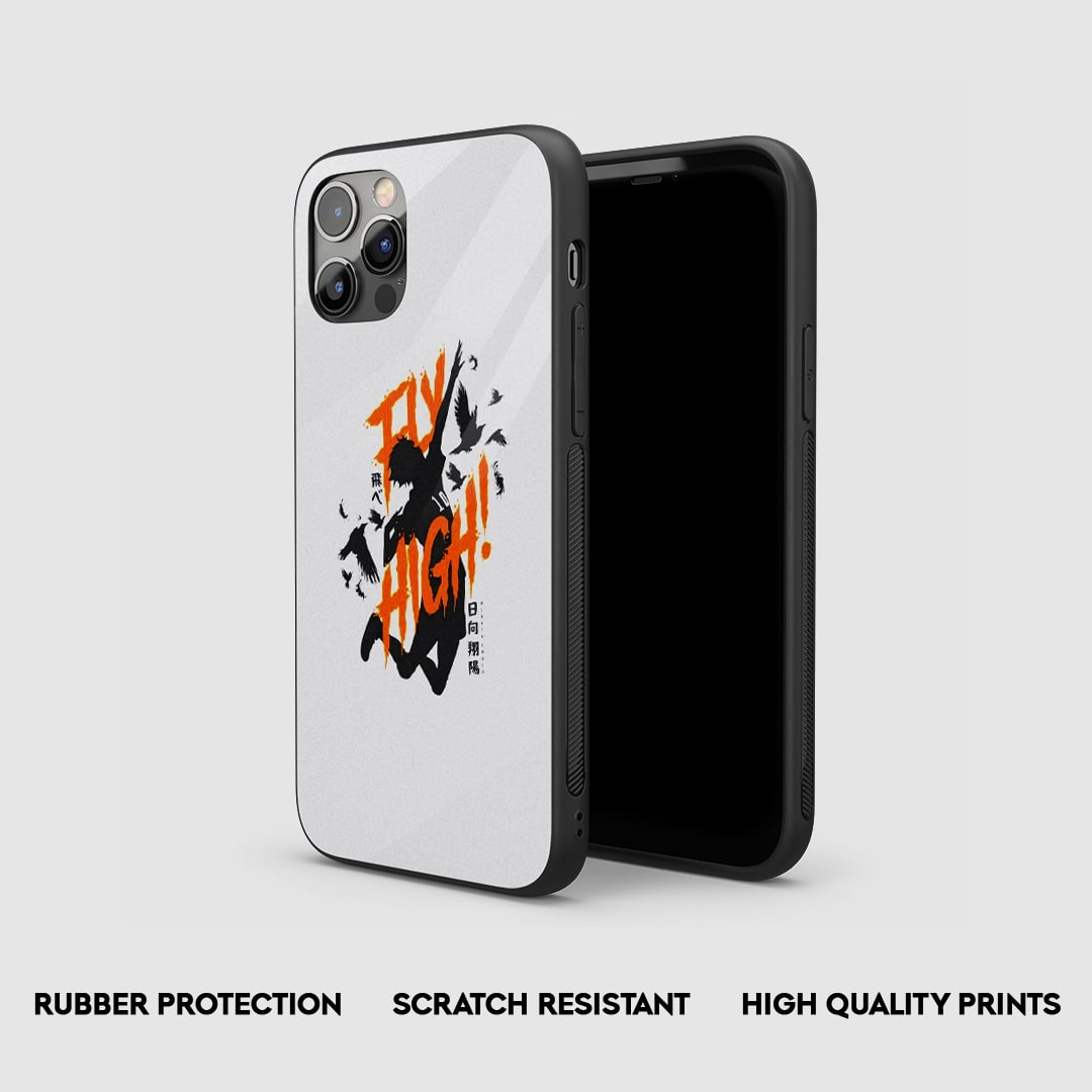 Side angle of Hinata Fly High Haikyu anime armored phone case