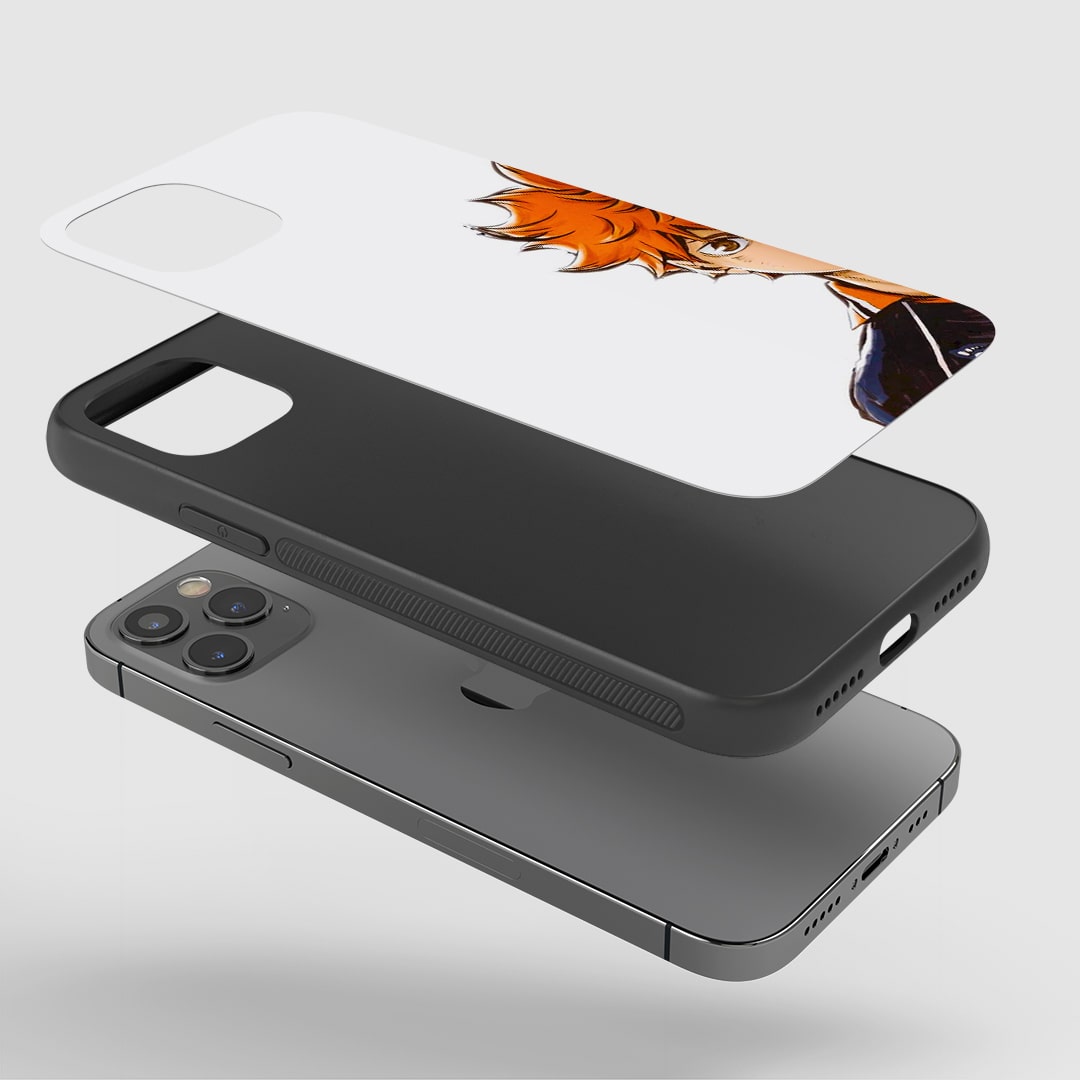 Close-up of durable Hinata Half Face silicone phone cover