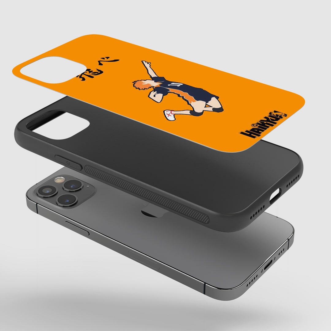 Close-up of durable Hinata Jump silicone phone cover