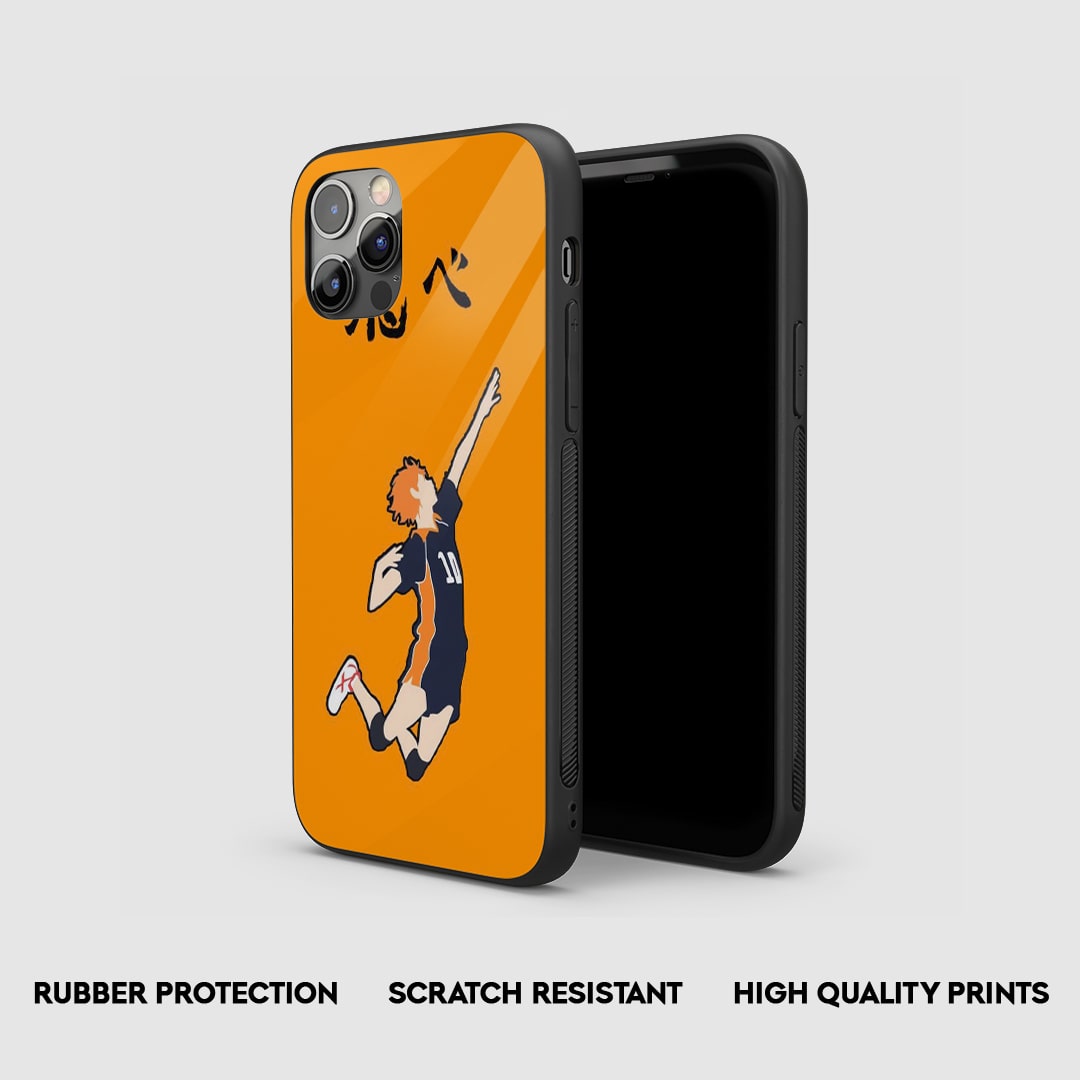 Side angle of Hinata Jump Haikyu anime armored phone case