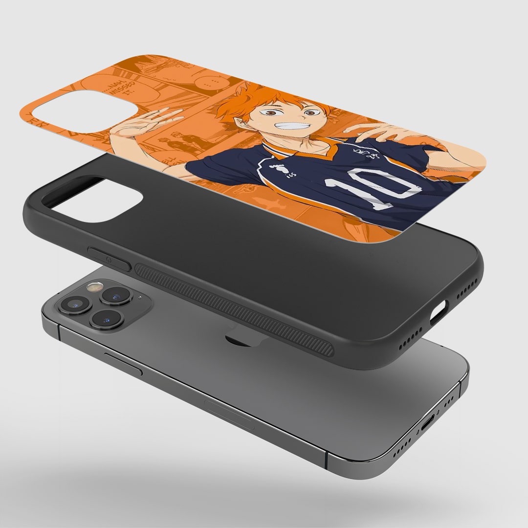 Close-up of durable Hinata Manga silicone phone cover