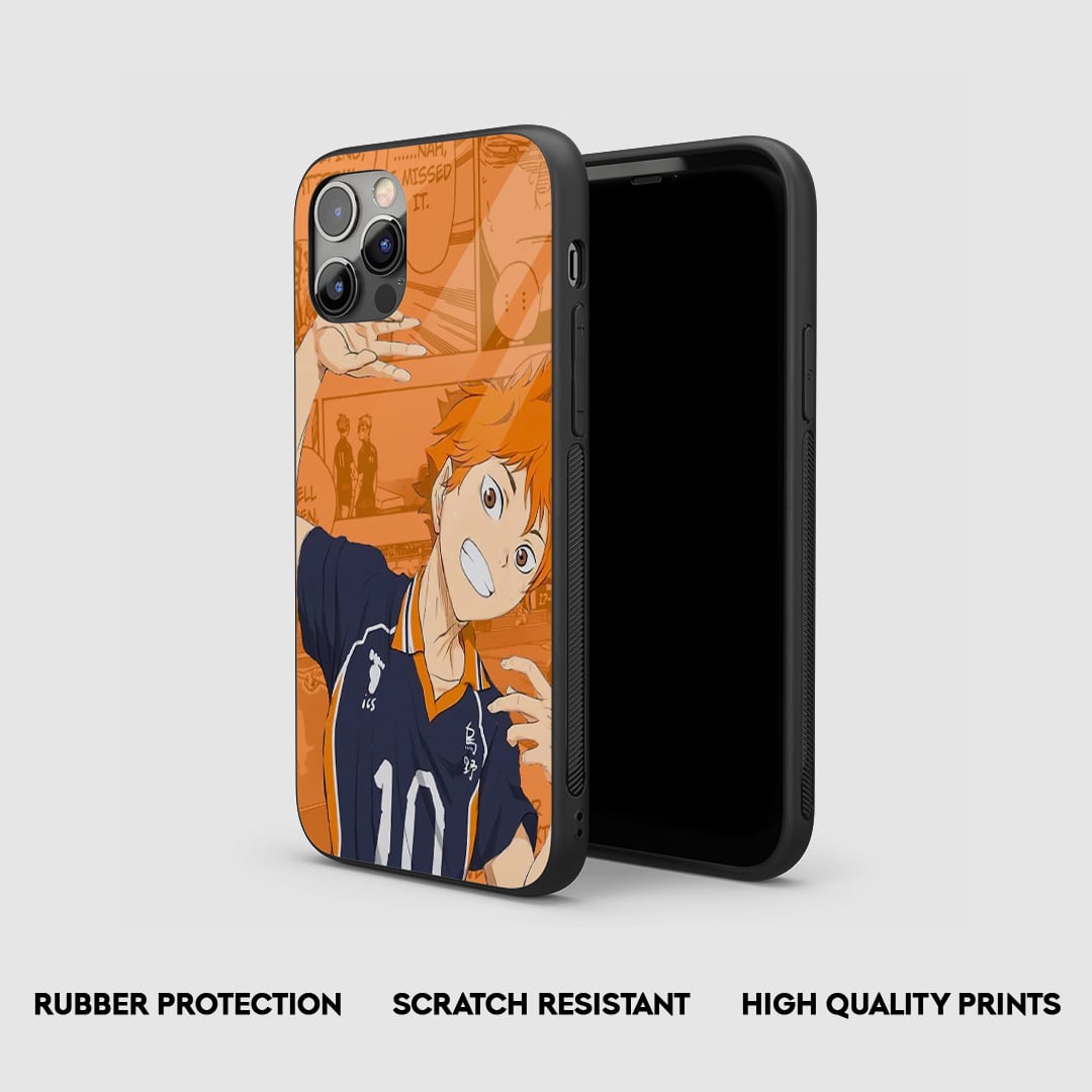 Side angle of Hinata Manga Haikyu anime armored phone case
