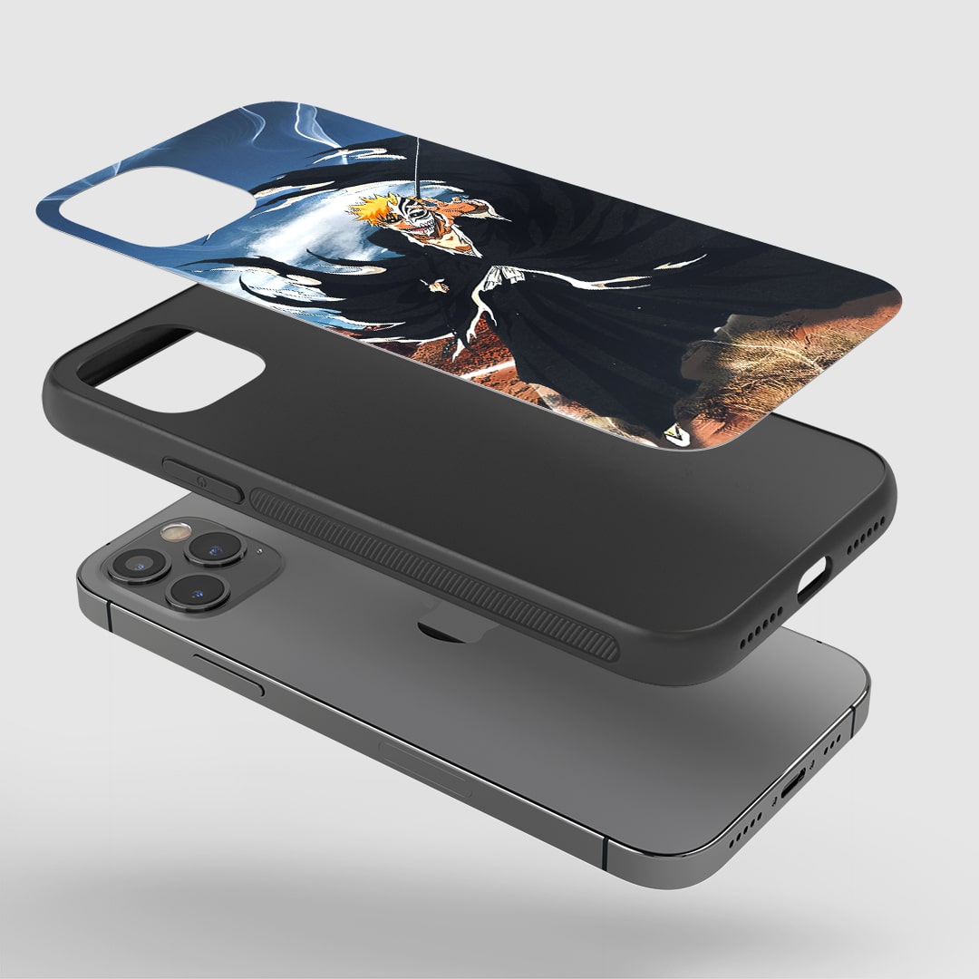 Hollowfied Ichigo Phone Case installed on a smartphone, offering robust protection and a powerful design.