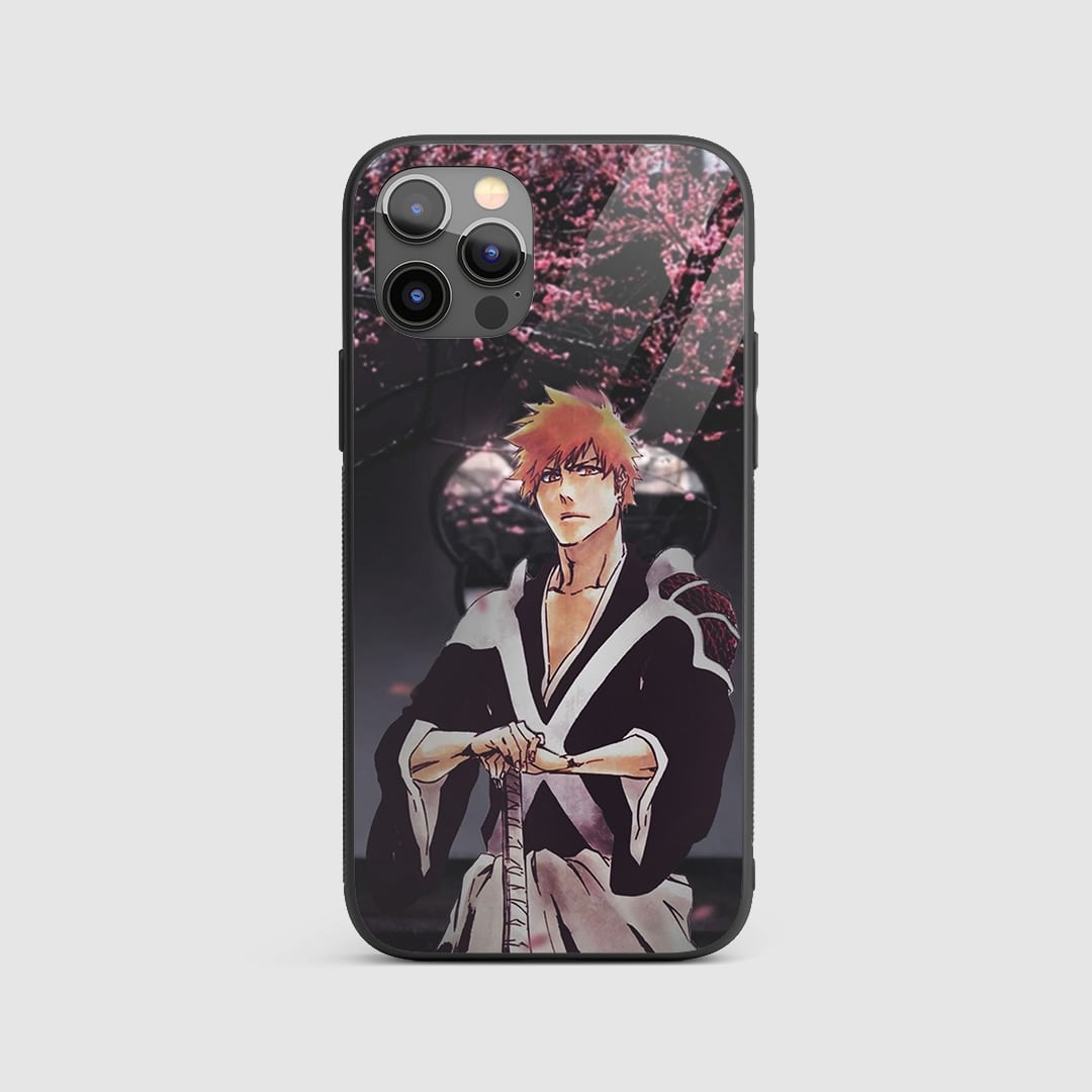 Ichigo Aesthetic Silicone Armored Phone Case featuring stylish artwork of Ichigo Kurosaki.