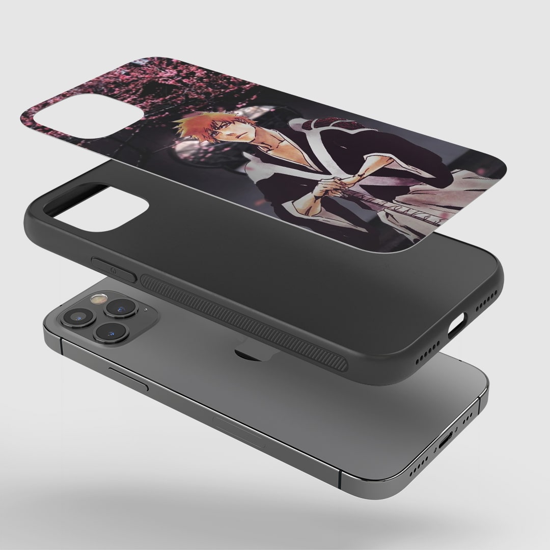 Ichigo Aesthetic Phone Case installed on a smartphone, offering robust protection and a stylish design.