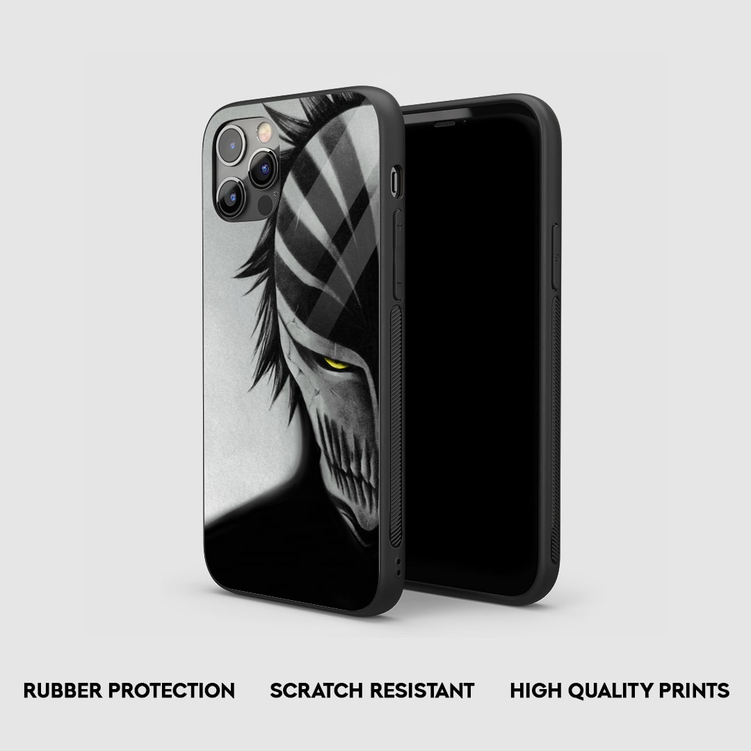 Side view of the Ichigo Hollow Mask Graphic Armored Phone Case, highlighting its thick, protective silicone material