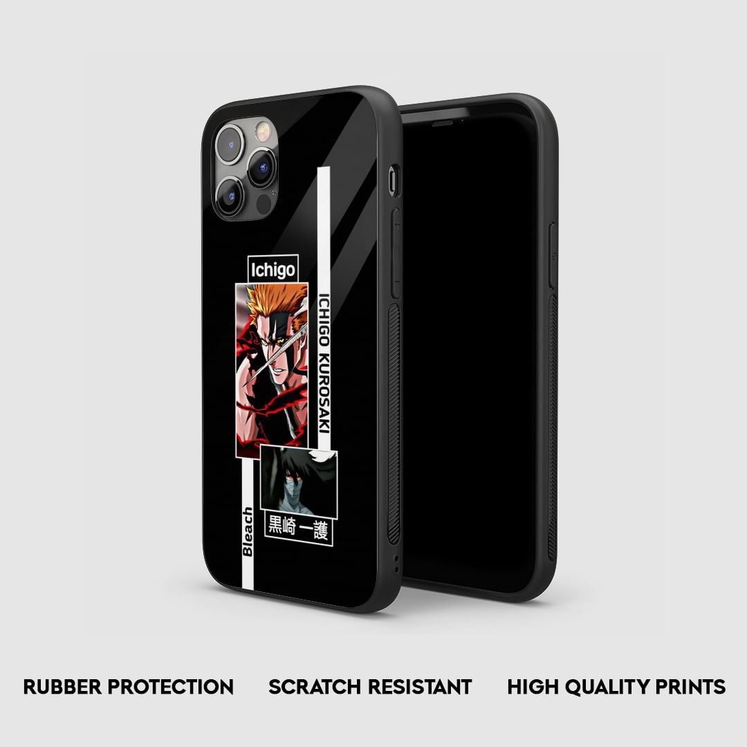 Side view of the Ichigo Kurosaki Bleach Armored Phone Case, highlighting its thick, protective silicone material.