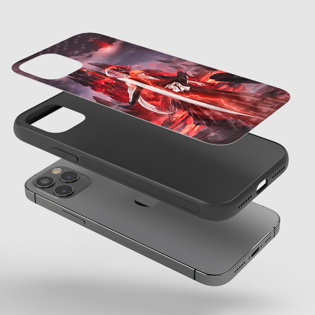 Ichigo Graphic Phone Case installed on a smartphone, offering robust protection and a dynamic design.