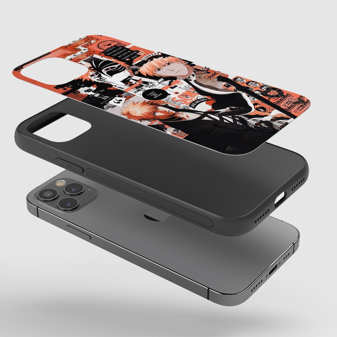 Ichigo Manga Phone Case installed on a smartphone, offering robust protection and a classic manga design.