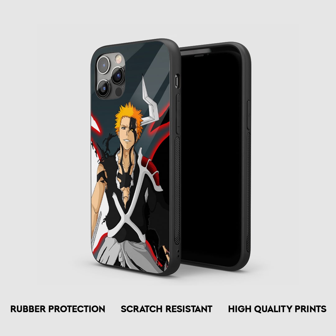 Side view of the Ichigo Bankai Form Armored Phone Case, highlighting its thick, protective silicone material.