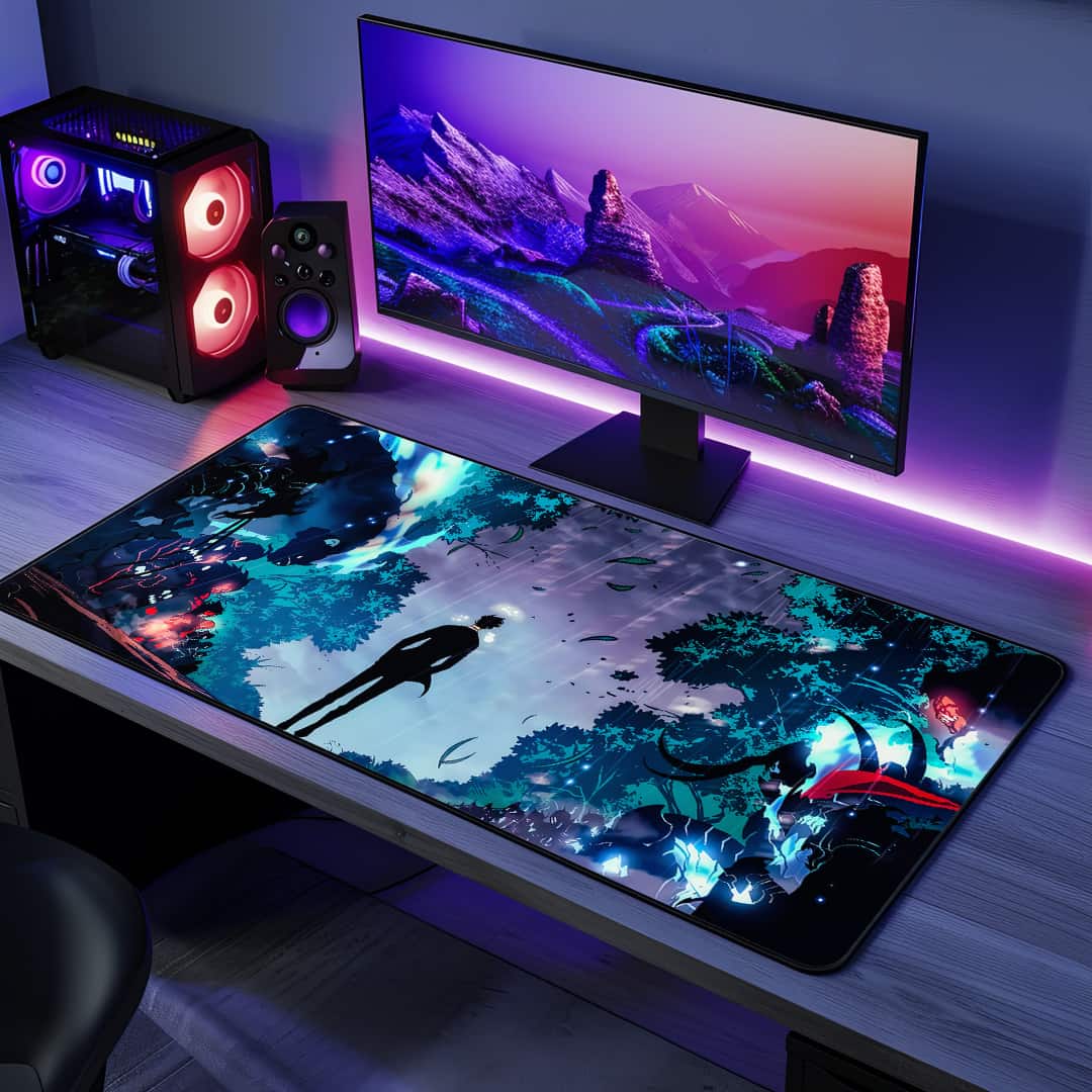 Igris Dark Armor Desk Mat with powerful anime design