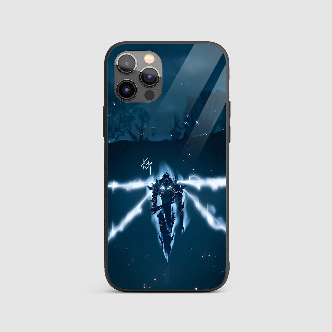 Igris Silicone Armored Phone Case front view with dark knight artwork.