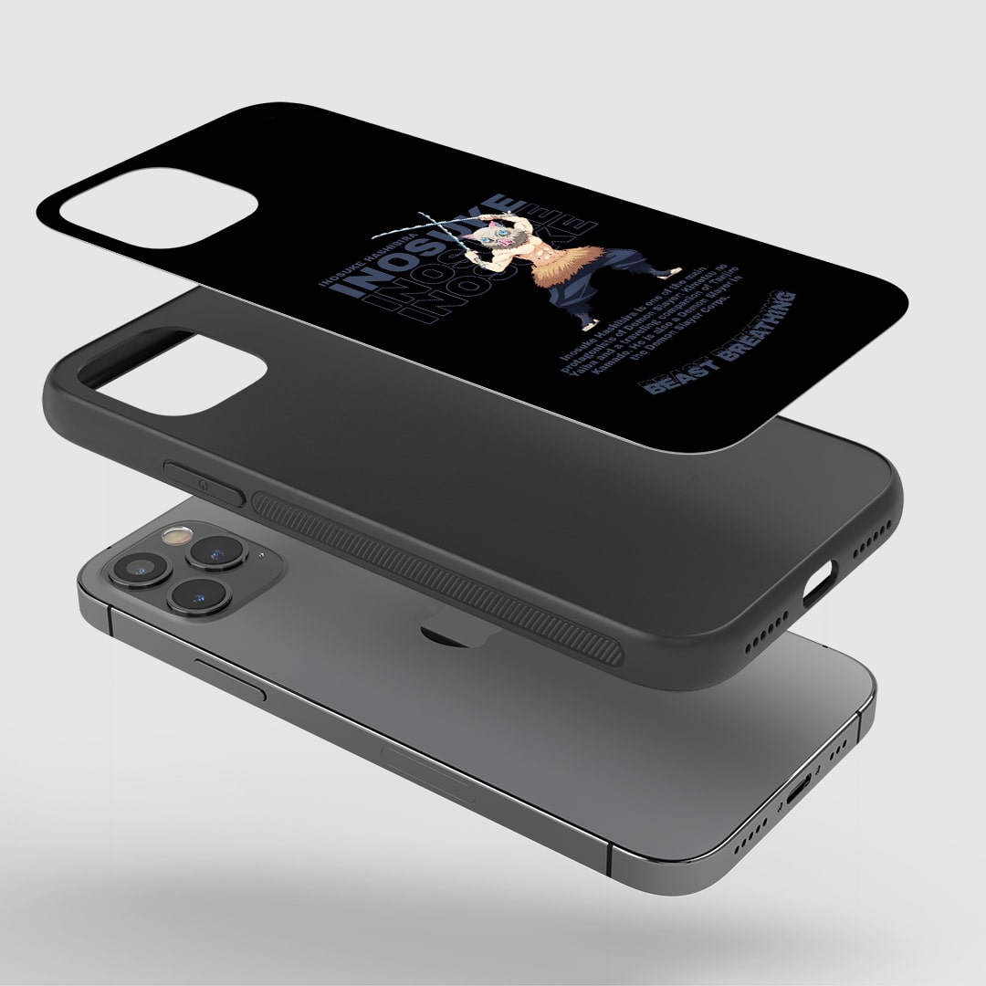Inosuke Beast Phone Case installed on a smartphone, offering robust protection and a dynamic design.