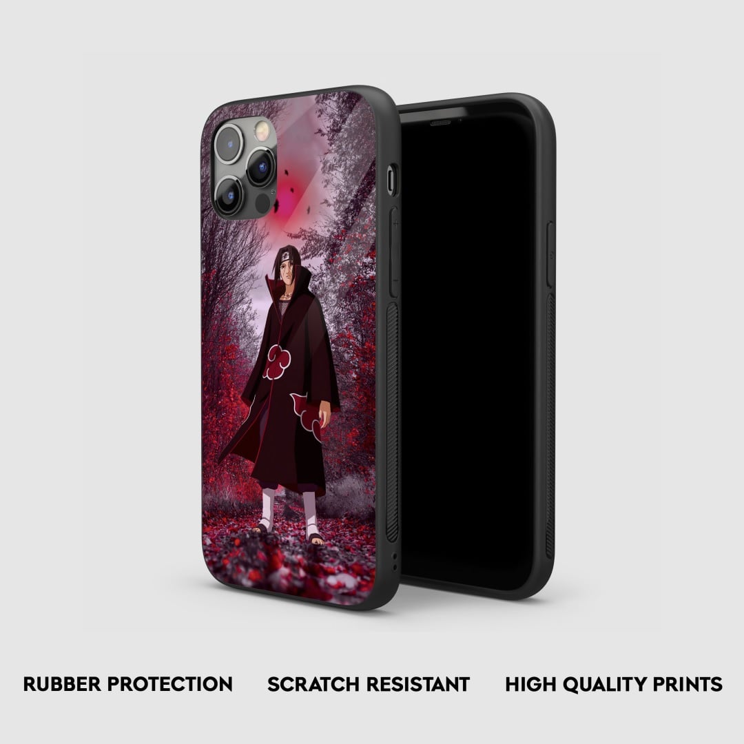 Side view of Itachi Aesthetic Silicone Armored Phone Case showing button accessibility and protective bumpers.