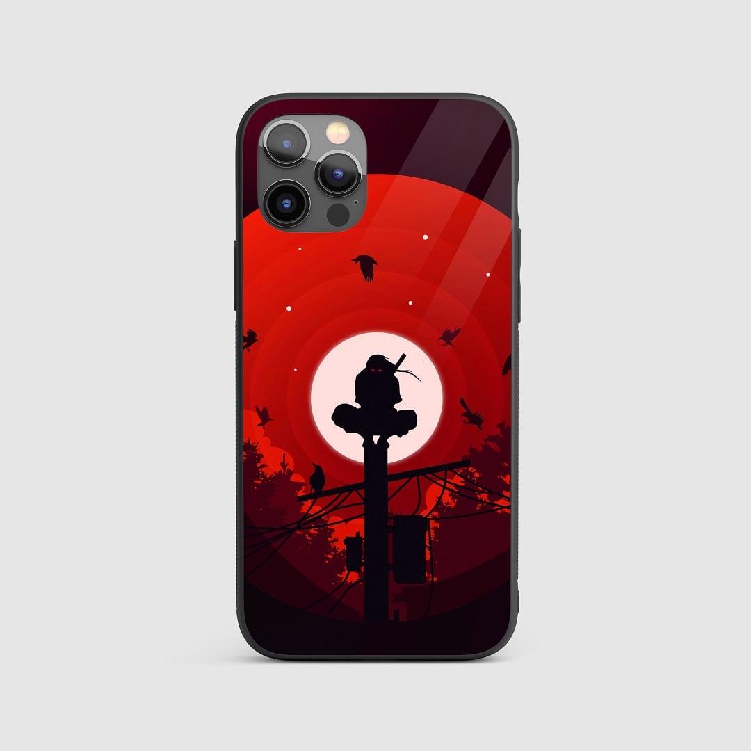 Itachi Pole Silicone Armored Phone Case displaying Itachi with his pole weapon.