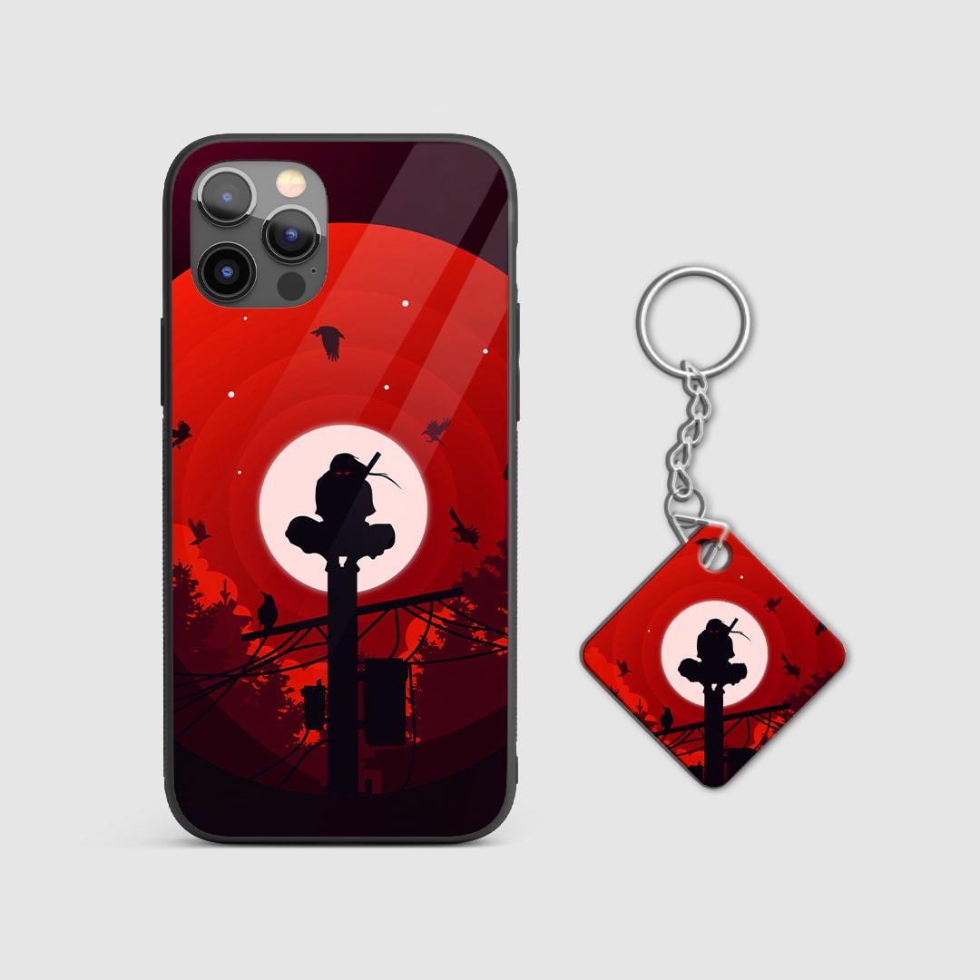 Detailed artwork of Itachi with his pole on armored phone case with Keychain.