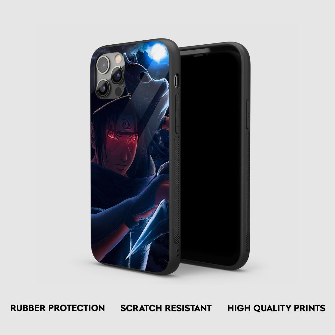 Angle view of Itachi Silicone Armored Phone Case showing button coverage.