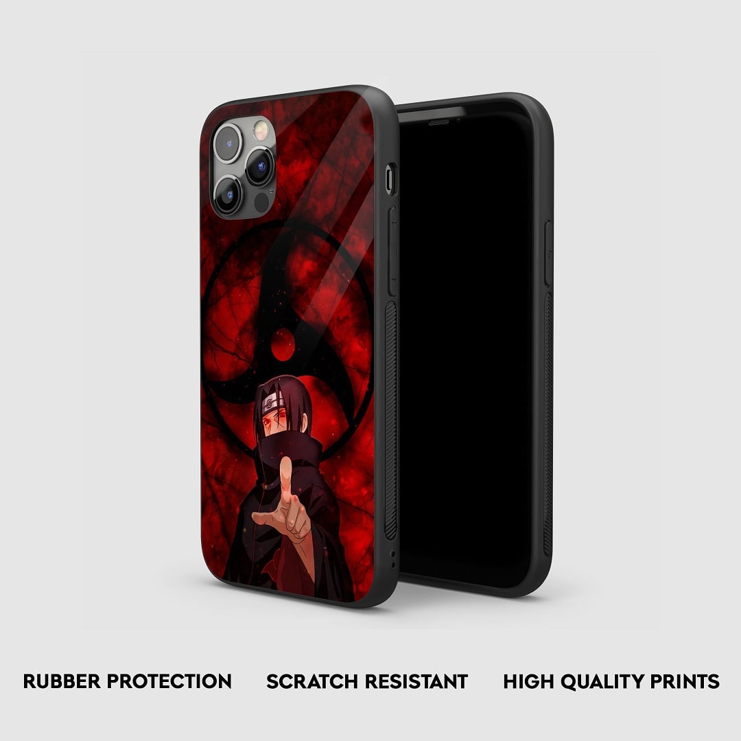 Side view of Itachi Sharingan Armored Phone Case showing its protective silicone layer.