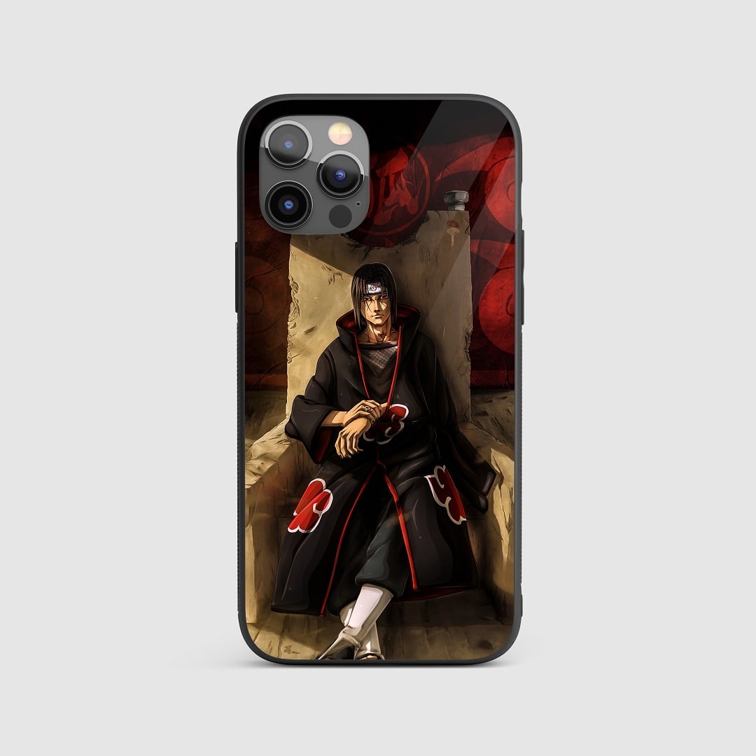 Itachi Throne Silicone Armored Phone Case depicting Itachi seated on a throne.
