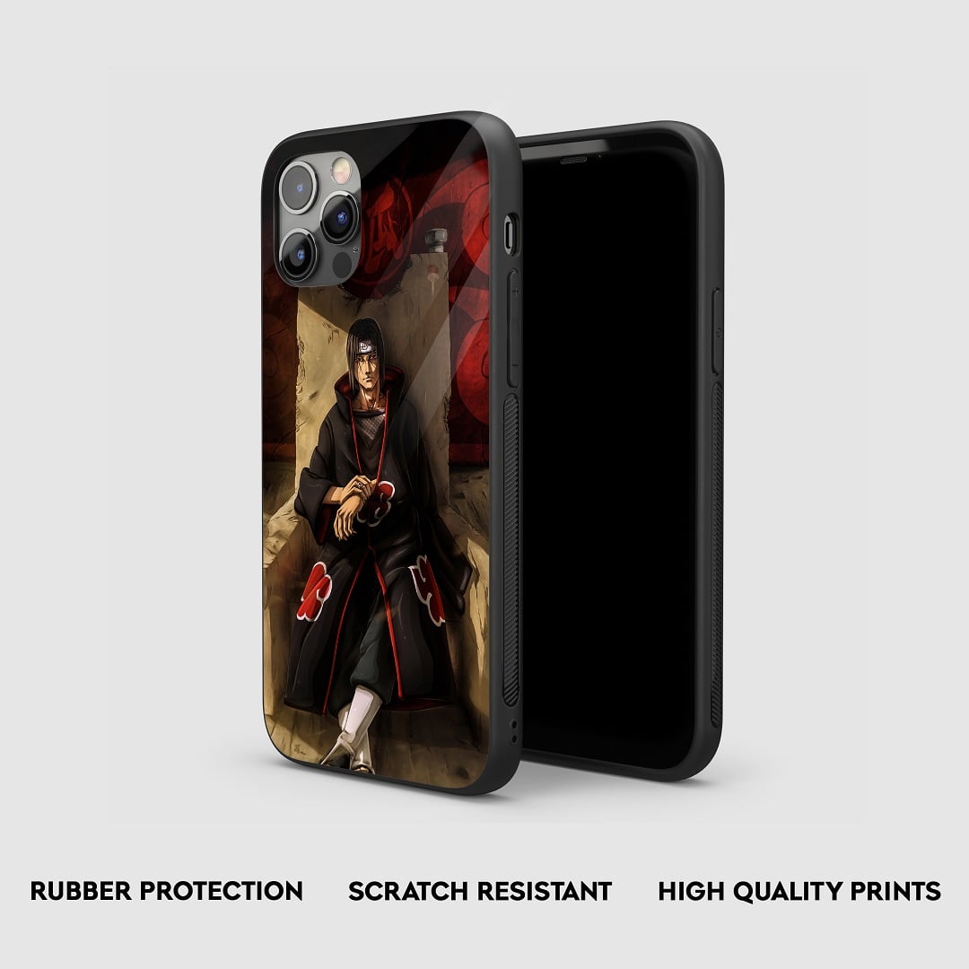 Lateral view of Itachi Throne Armored Phone Case showing its thickness for protection.