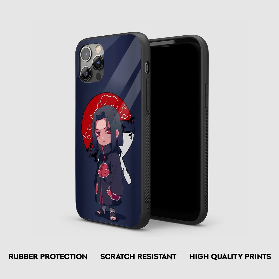 Side view of Itachi Chibi Silicone Case with snug fit and precise cutouts.