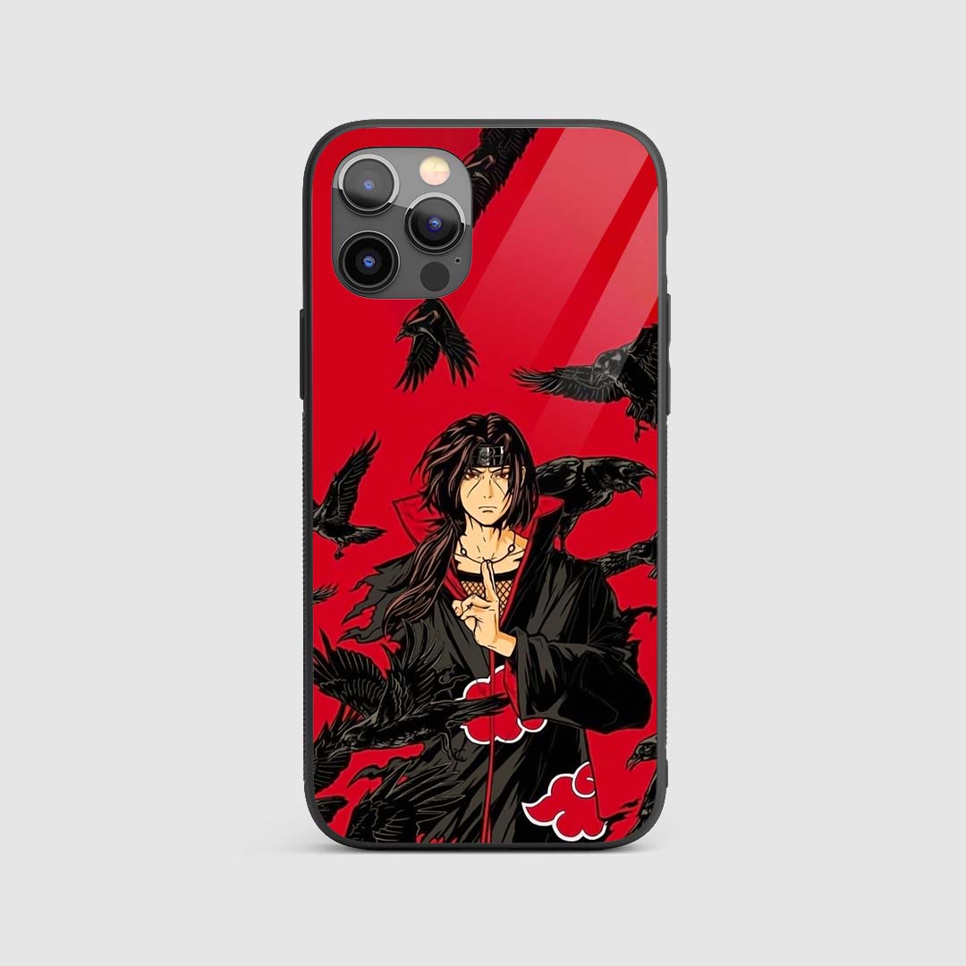 Itachi Crow Clone Silicone Armored Phone Case front view with crow clone design
