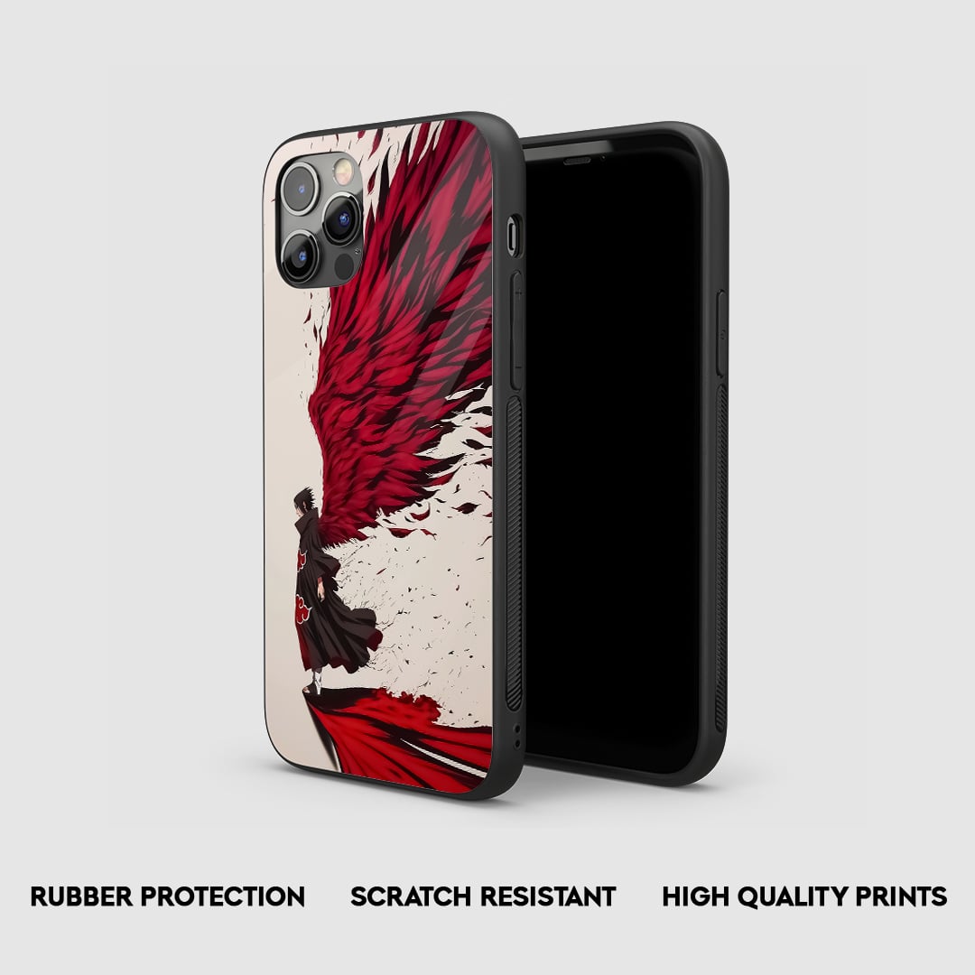 Side view of Itachi Feather Silicone Case with snug fit and clean cutouts.