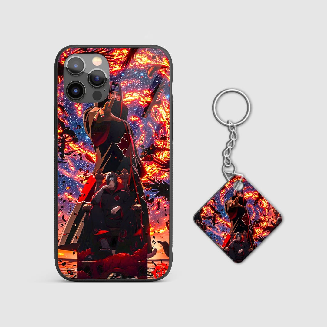 Emotional Itachi Final Moment Naruto phone case with Keychain