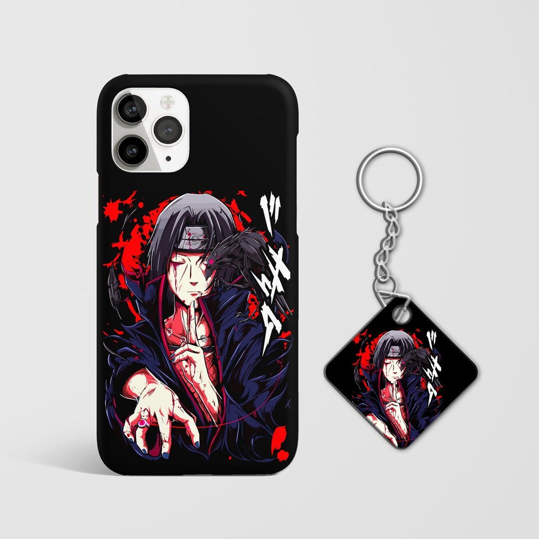 Naruto itachi genjutsu aesthetic mobile cover print with Keychain