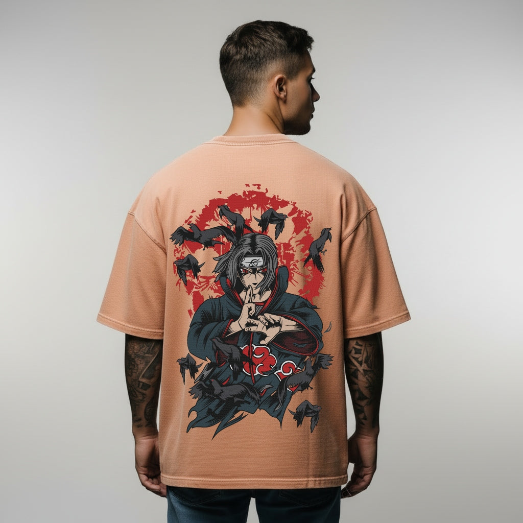 Itachi Uchiha oversized anime T-shirt back print streetwear design