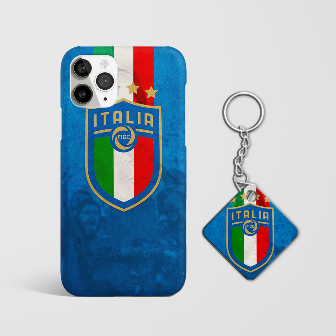 Italy football crest mobile phone cover with Keychain