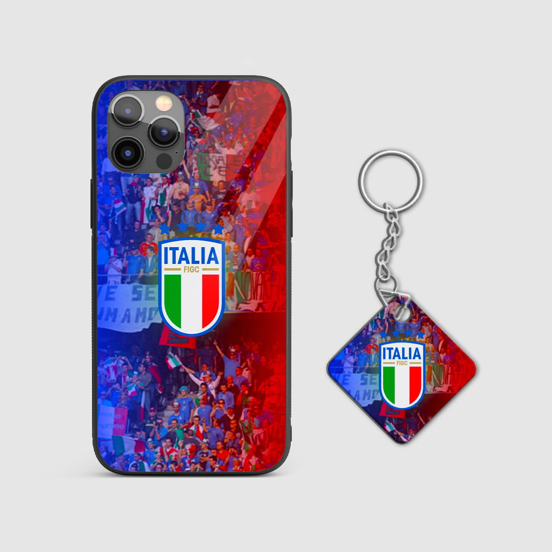 Italia FIGC fans protective mobile cover with Keychain